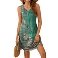 thumbnail image 1 of Fantaslook Dressy Tank Dress for Women V Neck Button Dresses Floral Beach Sundress with Pockets, 1 of 8