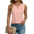 thumbnail image 1 of Fantaslook Dressy Tank Tops for Women Keyhole Pleated Sleeveless Blouses Business Casual Tops Work Shirts, 1 of 9