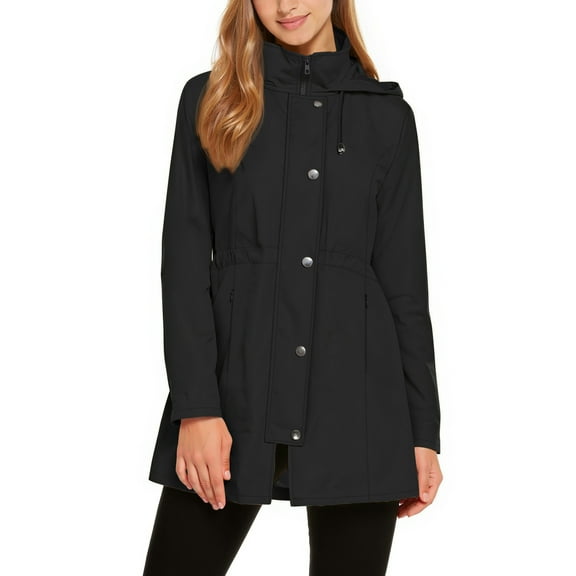Fantaslook Fall Jackets for Women Hooded Windbreaker Water-Resistant Long Coat Outdoor Trench Coat with pockets