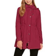 Fantaslook Fall Jackets for Women Hooded Windbreaker Water-Resistant Long Coat Outdoor Trench Coat with pockets