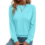 FANTASLOOK Fall Sweatshirts for Women Crewneck Long Sleeve Shirts Casual Tunic Tops Lightweight Pullover Sweatshirts