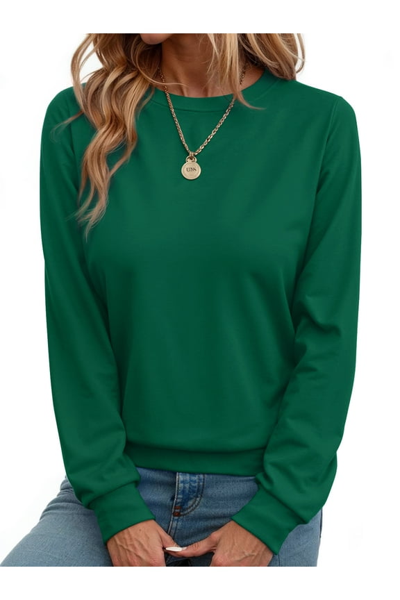 Fall Sweatshirts for Women Crewneck Long Sleeve Shirts Casual Tunic Tops Lightweight Pullover Sweatshirts
