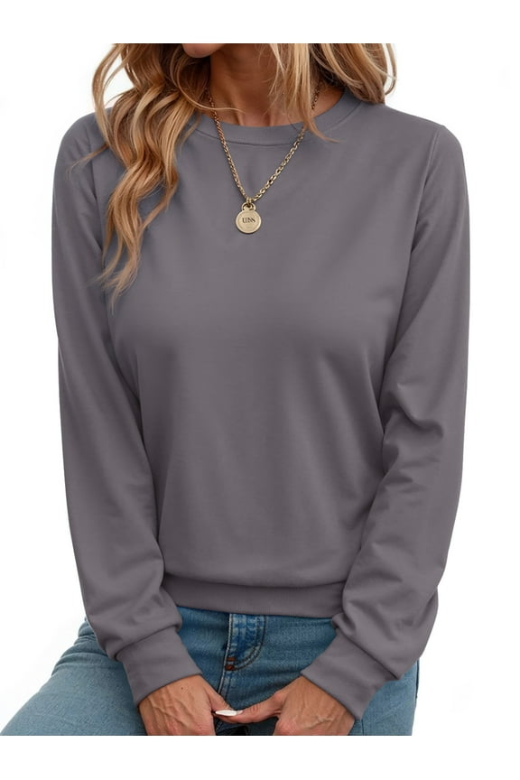 Fall Sweatshirts for Women Crewneck Long Sleeve Shirts Casual Tunic Tops Lightweight Pullover Sweatshirts