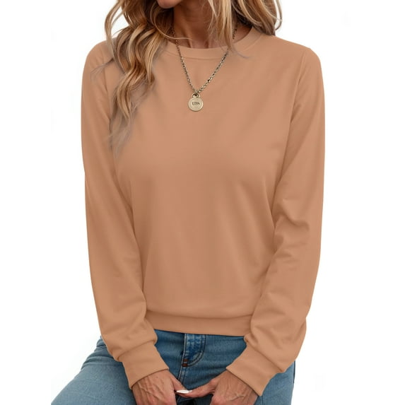 Fantaslook Fall Sweatshirts for Women Crewneck Long Sleeve Shirts Casual Tunic Tops Lightweight Pullover Sweatshirts