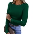 thumbnail image 1 of Fantaslook Fitted Long Sleeve Shirts for Women Stretch Casual Basic Tops Crewneck Ribbed Tees Shirts, 1 of 8
