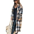 thumbnail image 1 of Fantaslook Flannel Shirts for Women Button Up Plaid Shirt Long Pocketed Shacket Jacket Coat, 1 of 9