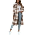 thumbnail image 1 of Fantaslook Flannel Shirts for Women Button Up Plaid Shirt Long Pocketed Shacket Jacket Coat, 1 of 7