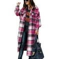 thumbnail image 1 of Fantaslook Flannel Shirts for Women Button Up Plaid Shirt Long Pocketed Shacket Jacket Coat, 1 of 7