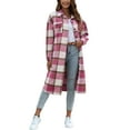 thumbnail image 1 of Fantaslook Flannel Shirts for Women Button Up Plaid Shirt Long Pocketed Shacket Jacket Coat, 1 of 7