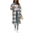 thumbnail image 1 of Fantaslook Flannel Shirts for Women Button Up Plaid Shirt Long Pocketed Shacket Jacket Coat, 1 of 7