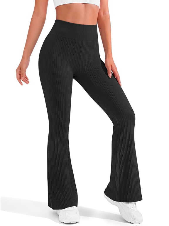 Flare Leggings for Women High Waist Yoga Pants Tummy Control Workout Pants