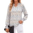 thumbnail image 1 of Fantaslook Floral Plus Size Blouses for Women Loose Lined Flowy Shirts Trendy Smocked Cuff Long Sleeve Tops, 1 of 9
