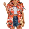 thumbnail image 1 of Fantaslook Hawaiian Button Down Shirts for Women Casual Short Sleeve Floral Print Blouses Summer Tops, 1 of 9