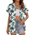 thumbnail image 1 of Fantaslook Hawaiian Button Down Shirts for Women Casual Short Sleeve Floral Print Blouses Summer Tops, 1 of 10