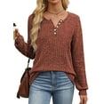 thumbnail image 1 of Fantaslook Henley Long Sleeve Shirts for Women Casual Tunic Tops Fall Dressy Blouses Lightweight Pullover, 1 of 7