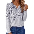 thumbnail image 1 of Fantaslook Henley Long Sleeve Shirts for Women Casual V Neck Fall Tops Dressy Work Blouses, 1 of 9