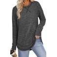 thumbnail image 1 of Fantaslook Lightweight Sweatshirts for Women Long Sleeve Crew Neck Tops Casual Curved Hem Shirts, 1 of 7