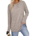 thumbnail image 1 of Fantaslook Lightweight Sweatshirts for Women Long Sleeve Crew Neck Tops Casual Curved Hem Shirts, 1 of 7