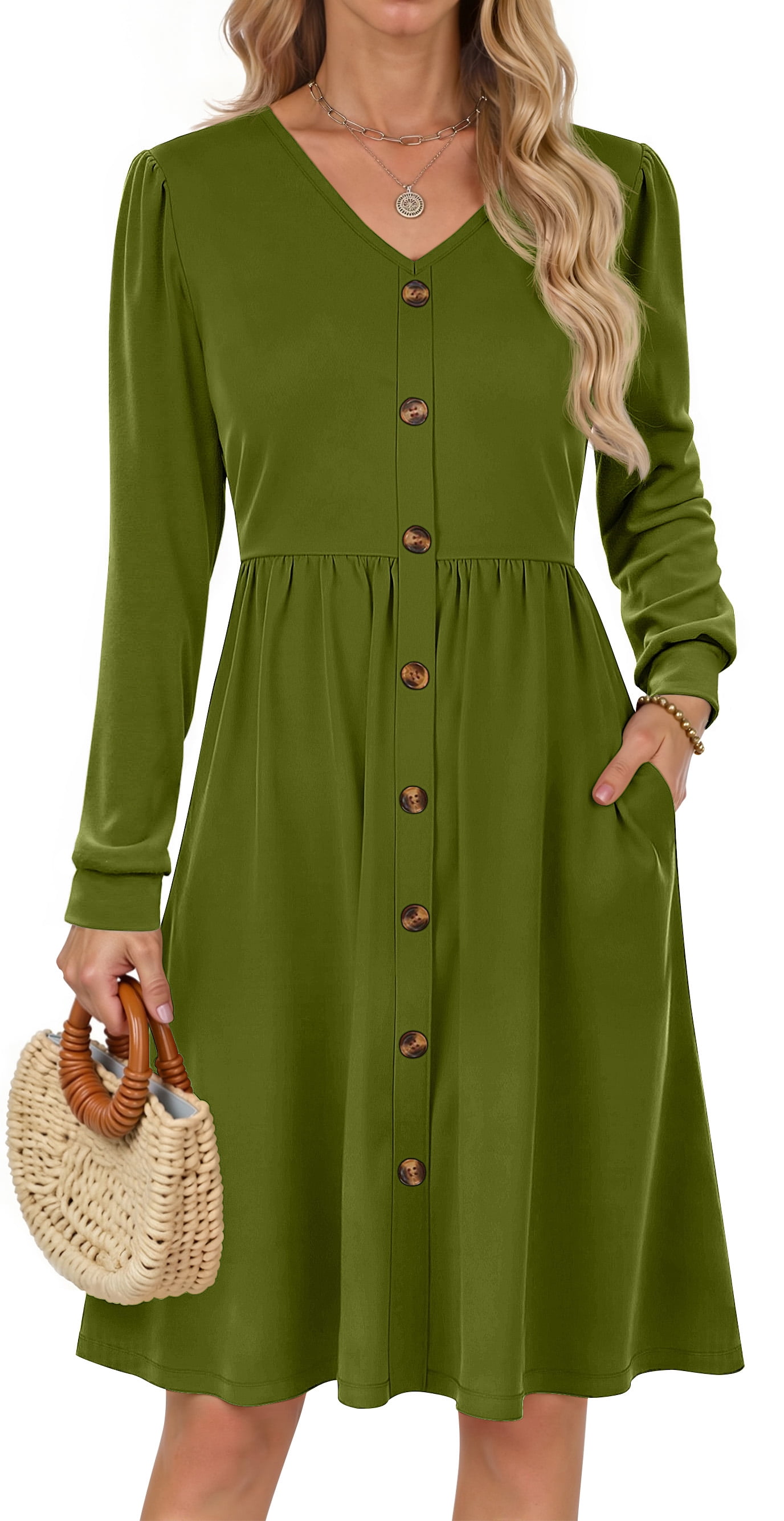 long sleeve fall dress women Seta T Women's Fall Midi Dress Frilled Crewneck Long Sleeve A-Line Elegant  Flowy Casual Dresses with Pockets Small Black at Amazon Women's Clothing  store