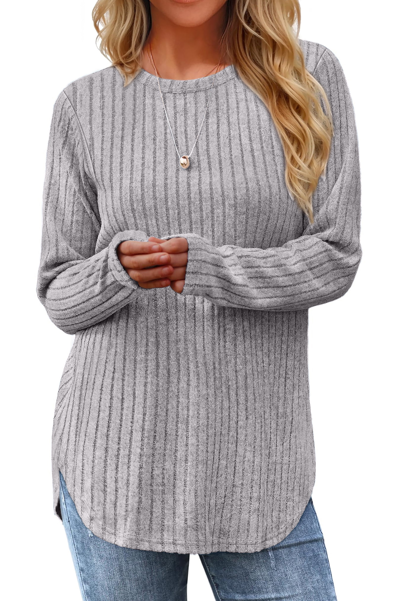 Walmart sales :  Walmart Black Friday Deals 2025 - Fantaslook Long Sleeve Shirts for Women Casual Tunic Tops Dressy Crew Neck Pullover Fall Lightweight Sweaters for Women