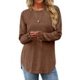 thumbnail image 1 of Fantaslook Long Sleeve Shirts for Women Casual Tunic Tops Dressy Crew Neck Pullover Fall Lightweight Sweaters for Women, 1 of 7