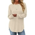 thumbnail image 1 of Fantaslook Long Sleeve Shirts for Women Casual Tunic Tops Dressy Crew Neck Pullover Fall Lightweight Sweaters for Women, 1 of 9