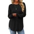 thumbnail image 1 of Fantaslook Long Sleeve Shirts for Women Casual Tunic Tops Dressy Crew Neck Pullover Fall Lightweight Sweaters for Women, 1 of 8