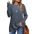 thumbnail image 1 of Fantaslook Long Sleeve Shirts for Women Crew Neck Casual Tunic Tops Lightweight Pullover, 1 of 7