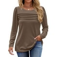 thumbnail image 1 of Fantaslook Long Sleeve Shirts for Women Fall Dressy Casual Blouses Fashion Pleated Tunic Tops, 1 of 9