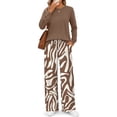 thumbnail image 1 of Fantaslook Long Sleeve Two Piece Sets for Women Wide Leg Pants Lounge Sets Fall Vacation Travel Outfits Fashion Boho Matching Sets, 1 of 8