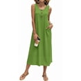thumbnail image 1 of Fantaslook Long Tank Dresses for Women Summer Sleeveless Button Down Dress Casual Loose Beach Vacation Sundress, 1 of 8