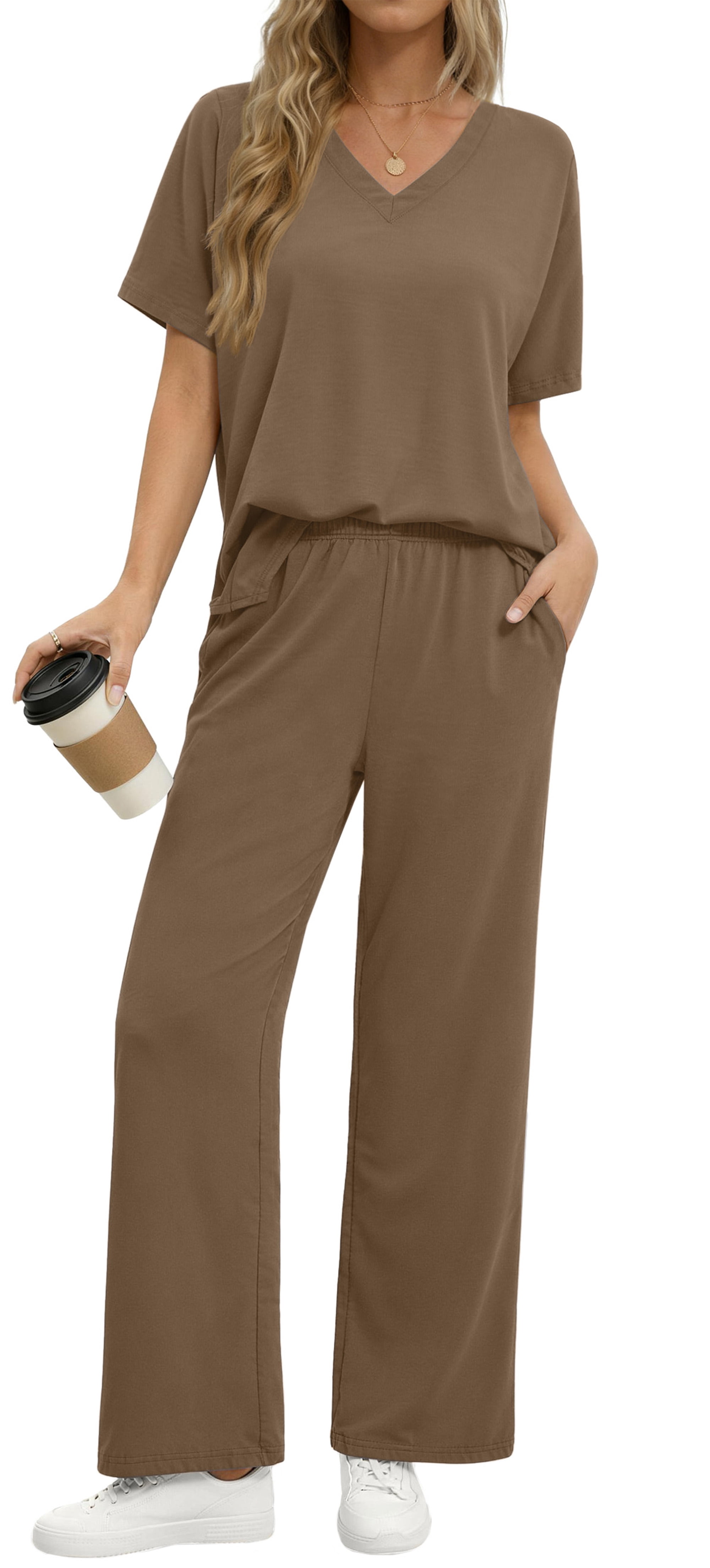 Fantaslook Lounge Sets for Women Casual 2 Piece Outfits Summer V