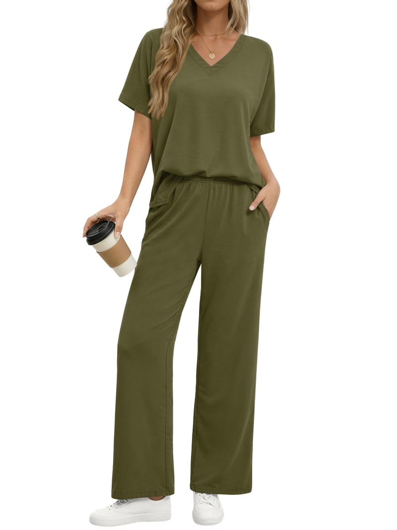 Fantaslook Lounge Sets for Women Casual 2 Piece Outfits Summer V
