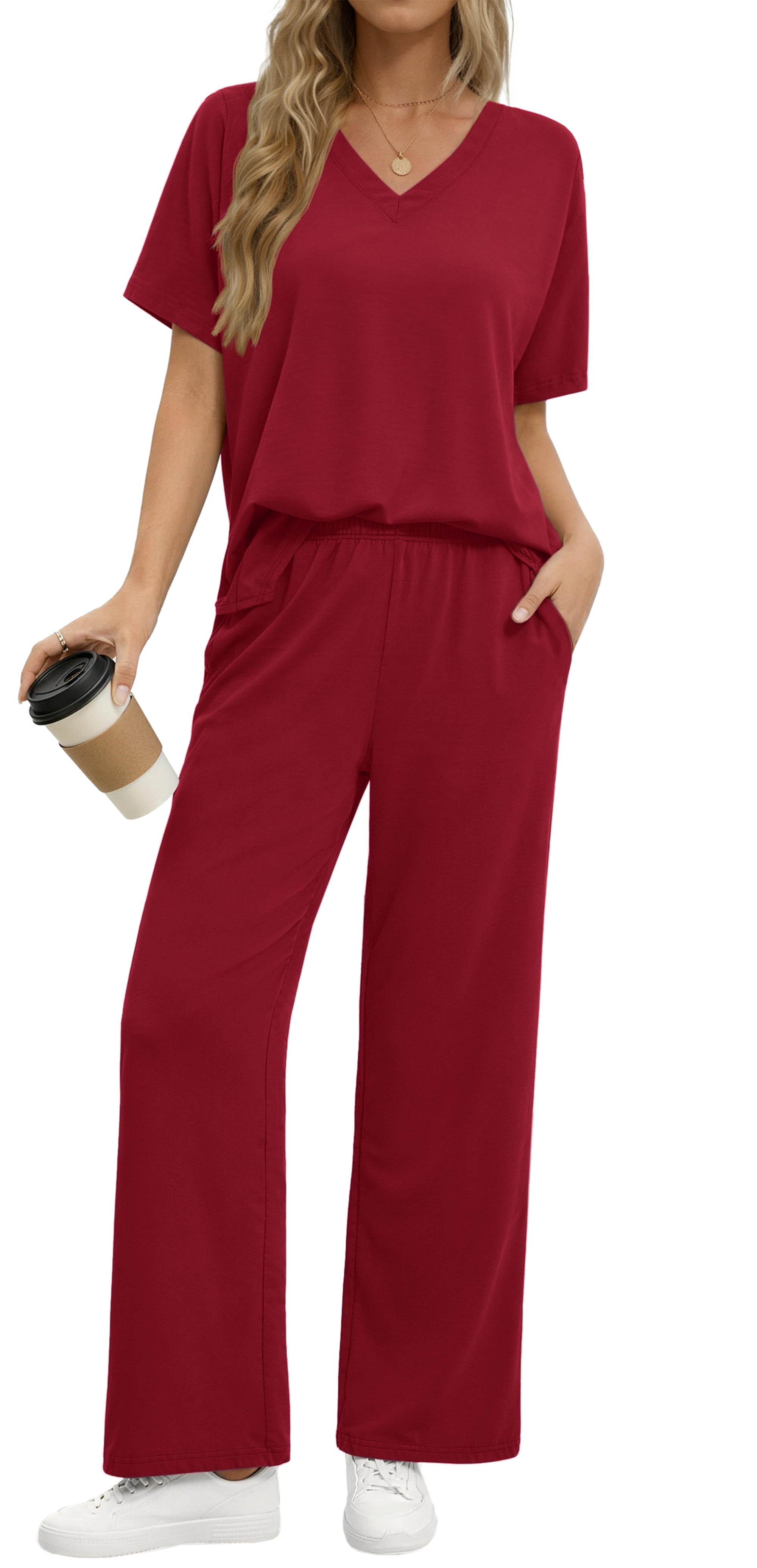 Fantaslook Lounge Sets for Women Casual 2 Piece Outfits Summer V