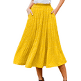thumbnail image 1 of Fantaslook Midi Pleated Skirts for Women Polka Dot Swing High Waist Maxi Skirt with Pockets Dresses, 1 of 7