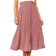 thumbnail image 1 of Fantaslook Midi Pleated Skirts for Women Polka Dot Swing High Waist Maxi Skirt with Pockets Dresses, 1 of 6