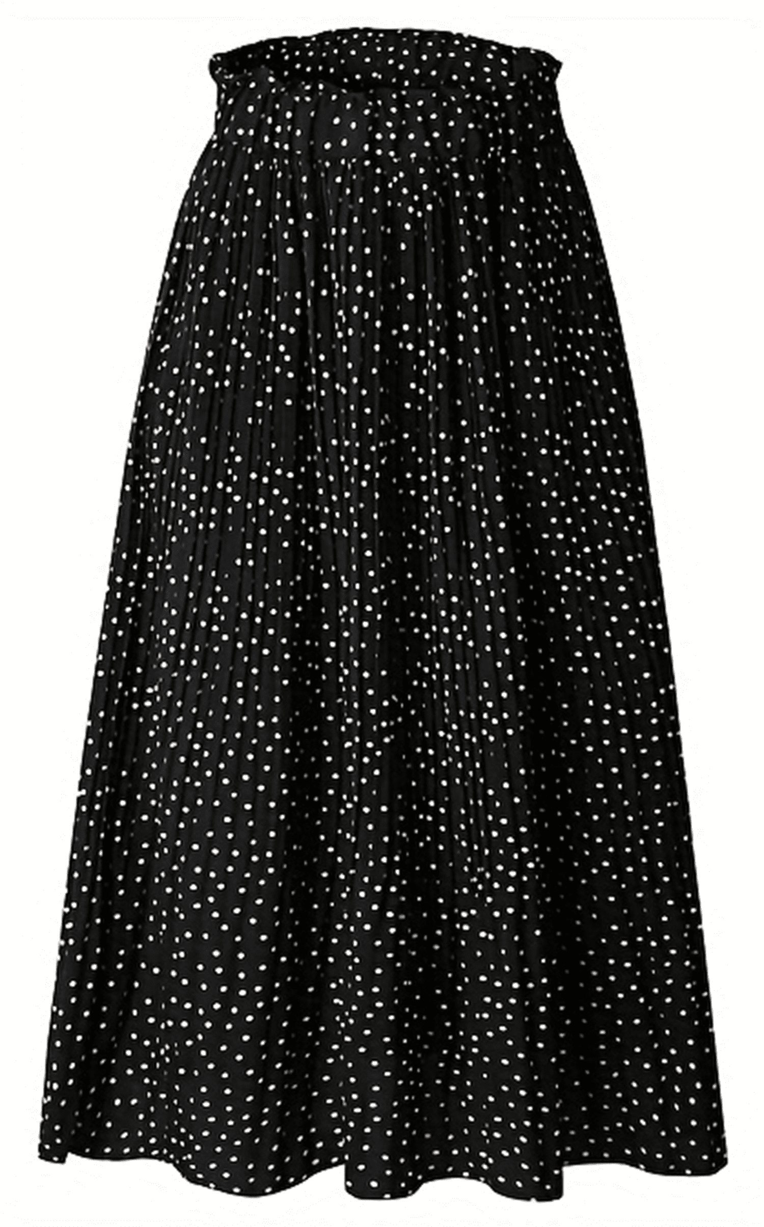 Midi Pleated Skirts for Women Polka Dot Swing High Waist Maxi Skirt with Pockets Dresses