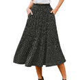 thumbnail image 1 of Fantaslook Midi Pleated Skirts for Women Polka Dot Swing High Waist Maxi Skirt with Pockets Dresses, 1 of 9