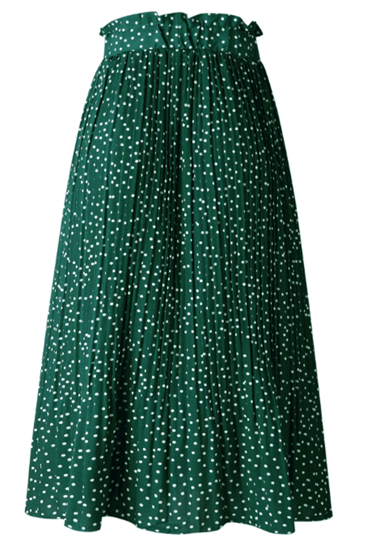 Fantaslook Midi Pleated Skirts for Women Polka Dot Swing High Waist Maxi Skirt with Pockets Dresses