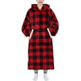 Fantaslook Oversized Wearable Blanket Hoodie, Long Flannel Sherpa