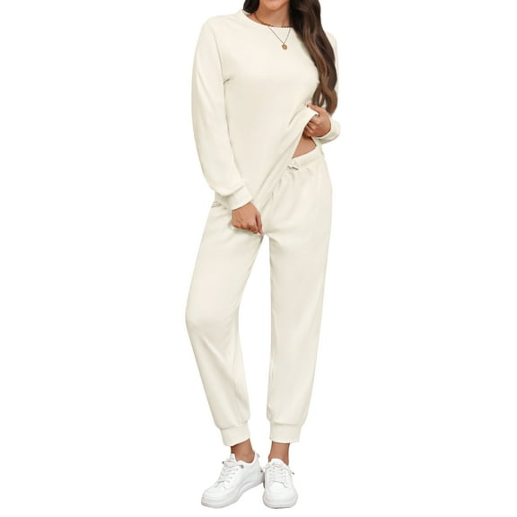Fantaslook Pajamas Sets for Women Two Piece Sweatshirts Lounge Sets Long Sleeve Tops and Pants with Drawstring Basic Outfits