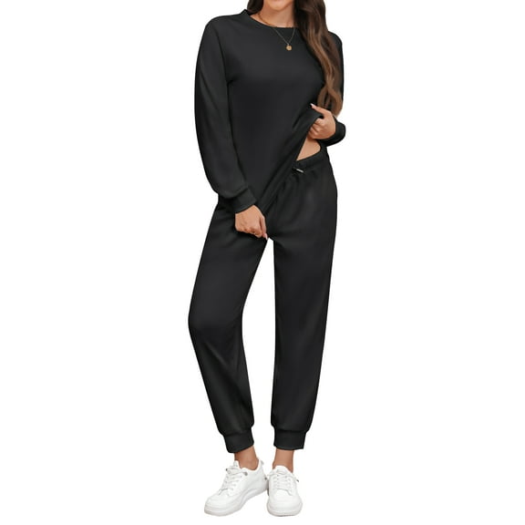 Fantaslook Pajamas Sets for Women Two Piece Sweatshirts Lounge Sets Long Sleeve Tops and Pants with Drawstring Basic Outfits