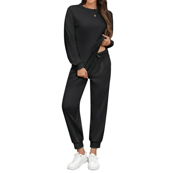 Fantaslook Pajamas Sets for Women Two Piece Sweatshirts Lounge Sets Long Sleeve Tops and Pants with Drawstring Basic Outfits