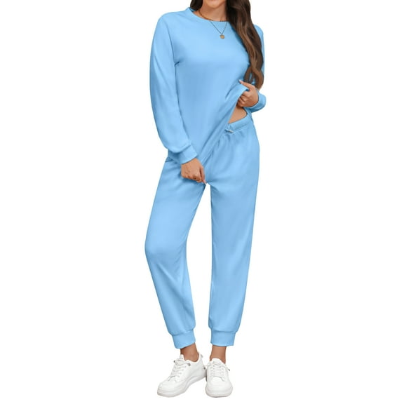 Fantaslook Pajamas Sets for Women Two Piece Sweatshirts Lounge Sets Long Sleeve Tops and Pants with Drawstring Basic Outfits