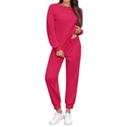 Fantaslook Pajamas Sets for Women Two Piece Sweatshirts Lounge Sets Long Sleeve Tops and Pants with Drawstring Basic Outfits