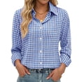 thumbnail image 1 of Fantaslook Plaid Button Down Shirts for Women Dressy Casual Long Sleeve Shirts Collared Work Blouses Tops, 1 of 10