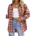 thumbnail image 1 of Fantaslook Plaid Flannel Shirts for Women Oversized Long Sleeve Button Down Shirts Blouses Tops, 1 of 11