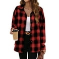 thumbnail image 1 of Fantaslook Plaid Flannel Shirts for Women Oversized Long Sleeve Button Down Shirts Blouses Tops, 1 of 10