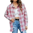 thumbnail image 1 of Fantaslook Plaid Flannel Shirts for Women Oversized Long Sleeve Button Down Shirts Blouses Tops, 1 of 9