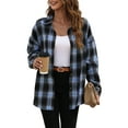 thumbnail image 1 of Fantaslook Plaid Flannel Shirts for Women Oversized Long Sleeve Button Down Shirts Blouses Tops, 1 of 10